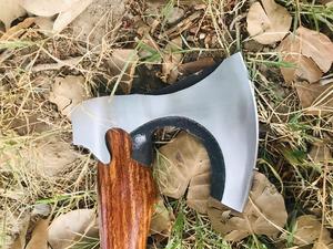 Handmade <b>Axe</b> Carbon Steel Blade Wood <b>Handle</b> With Leather Sheath Outdoor Mini <b>Axe</b> Custom <b>Axe</b> - Product Image 2