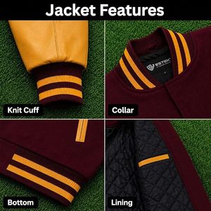 แจ็คเก็ตบอมเบอร์ลำลองสไตล์วาร์ซิตี้ แจ็คเก็ตทีมสปิริตผ้าวูลแบบ Letterman - Product Image 5