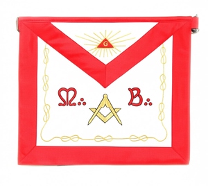 Venerable Master Masonic Apron AASR Scotish Rite Apron Professional Machine Embroidery Lace Safety Pin Premium - Product Image 1