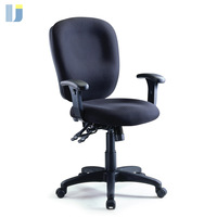 Chaise de bureau ergonomique multifonctionnelle en tissu de style moderne, avec fonction de levage, accoudoirs réglables, pivotante, dossier mi-haut IOUJIA