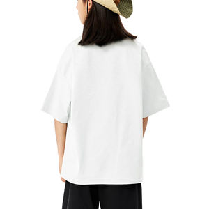 T-shirt en jersey pour femme et enfant, coupe oversize et carrée, style sportif, à manches courtes, épaules tombantes, décontracté, couleur unie, grande taille, avec logo - Product Image 3