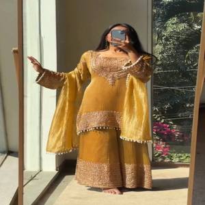 ชุดเดรสปักลาย VASTRA COTTAGE พร้อมผ้าคลุมไหล่แบบมีเชือกประดับเลื่อม เหมาะสำหรับงานเทศกาลและงานเลี้ยงสำหรับผู้หญิง - Product Image 5