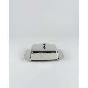 Beurrier vintage en acier inoxydable avec couvercle, récipient moderne en métal pour beurre, plat couvert pour restaurant, cuisine et table - Product Image 6