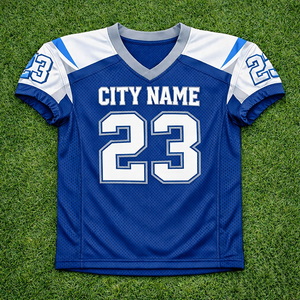 Uniforme d'équipe de football américain personnalisé pour les écoles, coupe courte, séchage rapide, respirant, tissu 100% polyester, nom du joueur sublimé - Product Image 5