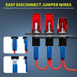 Panneau d'interrupteur à bascule 3 en 1 avec lumière LED et couvercle pour voiture, camion, remorque, bateau - Product Image 3