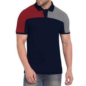 เสื้อเชิ้ตคัลเลอร์บล็อกผู้ชายโลโก้สั่งทำ ขายส่ง เสื้อคอกลมแขนสั้น ผ้าโพลีเอสเตอร์ น้ำหนักเบา สวมใส่สบาย เหมาะสำหรับธุรกิจ กอล์ฟ และเป็นยูนิฟอร์ม - Product Image 1