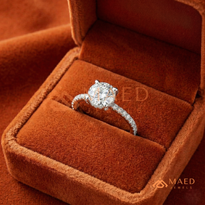 925 Sterling <b>Silver</b> Round Cut Moissanite/Diamond Engagement <b>Ring</b> for Women, Micro Pave Diamond Band <b>Solitaire</b> <b>Ring</b> - Product Image 4