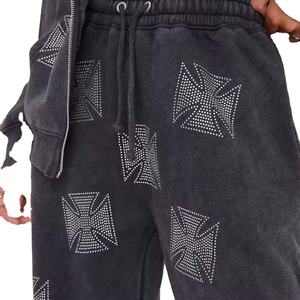 2026 Ensemble pantalon de survêtement évasé et sweat à capuche Acid Wash 3D Puff Print Distressed Survêtement - Product Image 3