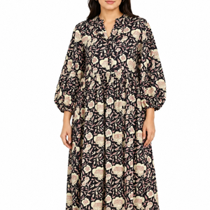 Beautiful floral Cotton Block Printed dress Dress For Casual wear Hand Block Printed Dress - Product Image 1
