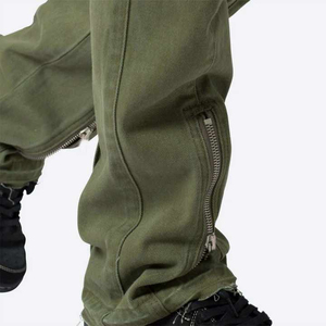 Pantalon cargo élégant taille mi-haute couleur personnalisable pour homme – Tenue décontractée avec plusieurs poches cargo, teinture unie, écologique et respirant - Product Image 6