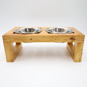 Customized Cute Wood Pet <b>Bowl</b> <b>Stand</b> Portable Steel Food Serving Feeder for <b>Dogs</b> & Cats Acacia Wood <b>Stand</b> By FWE - Product Image 3