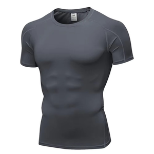 Best Quality Men's Compression Gym Running T-Shirts Spandex/Polyester Breathable Eco-Friendly Silk Screen Printed Long Sleeve - Product Image 2