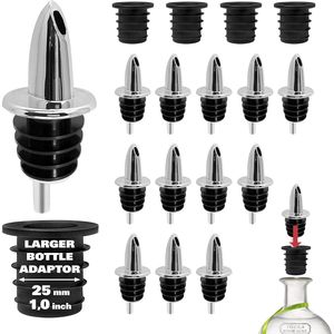 Set di 2 Versatori Classici Cromati per Bottiglie, 4 Accessori per Barman per Liquori, Olio d'Oliva e Altre Bevande - Product Image 1