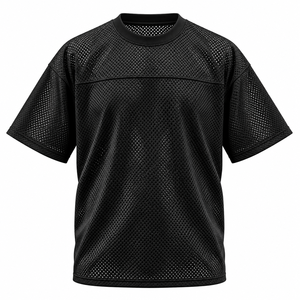 Wholesale <b>Men</b> Mesh Jersey T Shirt Heavy Weight Breathable Football Jersey Tee Drop Shoulder Custom <b>Men's</b> Athletic Mesh Shirt - Product Image 1