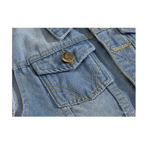 Servicio de Fabricación Profesional Personalizado, Chaleco Vaquero Desgastado de Alta Calidad y Estilo, Cuello Alto, Algodón, Resistente al Viento - Product Image 4