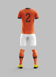 Conjunto de Uniforme de Fútbol Femenino con Patrón en Zigzag, Ribete en Contraste, Tela Elástica, Kit de Equipo de Fútbol, Fábrica OEM con Impresión de Nombre y Número - Product Image 5