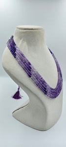 Collar de Múltiples Hilos de Amatista Púrpura Natural con Cuentas Rondelle, Collar Largo Hecho a Mano con Piedras Preciosas - Product Image 3