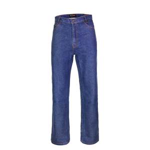 100% Jeans en denim résistant aux flammes, bleu denim moyen avec fil doré, vêtements de sécurité (W48 X L36) - Product Image 1
