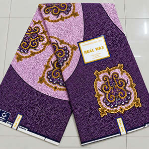 Orange Brown Navy African Wax Print Ankara Fabric Paisley Pattern for Women Boys Toy Use in Dresses & Traditional Fashion - Product Image 5