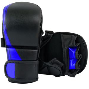 Guantes de cuero auténtico para disparar MMA, guantes gruesos con relleno de Gel para entrenamiento de lucha UFC - Product Image 2