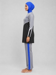 Ensemble burkini confortable, respirant, durable et modeste, burkinis islamiques 2 pièces, imprimé cristal, coupe haute, séchage rapide, taille OEM - Product Image 5