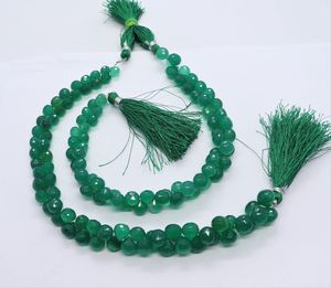Cuentas facetadas de ónix verde natural de 7-8 mm, cuentas facetadas de ónix verde tipo briolette, gotas de ónix verde para joyería - Product Image 6