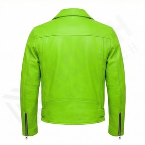 Chaqueta de cuero estilo motociclista para hombre NAI-0504B, abrigo elegante de marca, equipo de protección para motociclistas, color personalizable. - Product Image 2