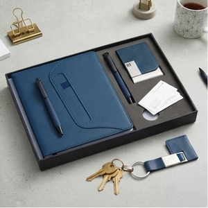 Ensemble de agenda exécutif Aurelux en jute, relié, A5, multicolore, avec porte-stylo et porte-cartes, logo personnalisé, 192 pages, cadeau d'affaires - Product Image 3