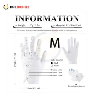 Vente Flash Direct Usine DISTIL INDUSTRIES Gants de Golf Personnalisés en Cuir Cabretta Respirants Doux Confortables Fermeture Auto-agrippante - Product Image 5