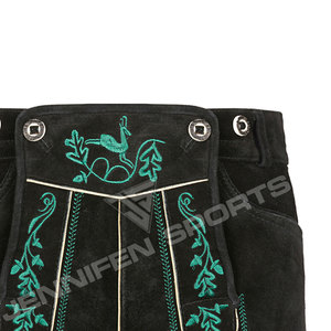 กางเกงหนังวัวแท้สไตล์บาวาเรียนสำหรับผู้ชาย เอวกลาง ทรง Oktoberfest พรีเมียม ผลิตจากหนังกลับคุณภาพสูง พร้อมสายเอี๊ยม - Product Image 3