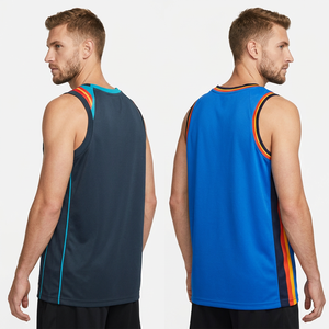 Maillot de basket-ball unisexe sans manches en mesh, respirant, anti-transpiration, séchage rapide, col rond, couleur unie, coupe athlétique pour adulte - Product Image 2