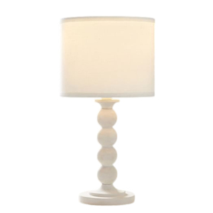 Lampe de table classique nordique en forme de sablier doré avec abat-jour en tissu blanc, lampe de chevet de luxe en métal pour chambre à coucher et projets hôteliers - Product Image 2