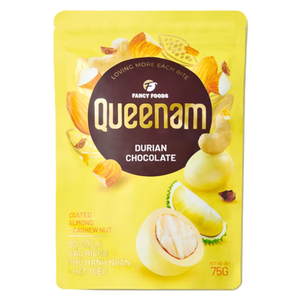 Prix Compétitif Fabricant de Dragées au Chocolat Fournisseur Exportateur OEM/ODM Bonbons Snack HALAL 75G Noix de Cajou et Amandes enrobées de Chocolat Durian - Product Image 1