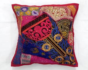 Housse de coussin Boho Coussin indien | Oreiller patchwork décoratif coloré - Product Image 1