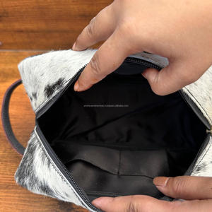 New Hand Tooled Leather Travel Toiletry Bag Large Capacity Turquoise Stone Cosmetic Bags Cowhide Portable <b>Storage</b> <b>Makeup</b> Bags - Product Image 6