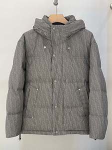 Hot Sale Custom Design High Quality Men's Coated Canvas Stand Collar Print Logo Warm Zipper up Down <b>Slim</b> <b>Fit</b> Puffer <b>Jacket</b> - Product Image 3