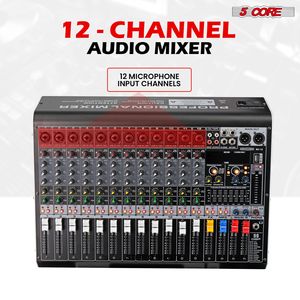 Mezclador de consola de <span class=keywords><strong>Audio</strong></span> DJ profesional de 12 canales PA analógico Bluetooth PC grabación Karaoke música Podcasts cantando MX 12CH - Product Image 2