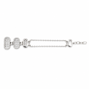 Pulsera de Cadena de Plata de Ley 925 con Diamantes para Mujer, Diseño Geométrico de Eslabones con Alto Brillo, Joyería para Fiestas, Bodas y Uso Diario - Product Image 3