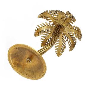 Porte-bougie palmier plaqué or, centre de table décoratif de luxe pour l'intérieur de la maison, collection de cadeaux et de décorations de festival - Product Image 4