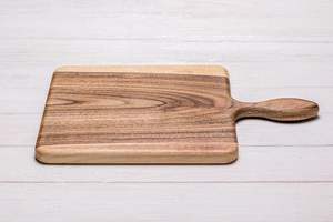 Tabla de servir rectangular de madera maciza de 1.3 cm de grosor, fácil de limpiar, con mango de madera para cuchillo - Product Image 2