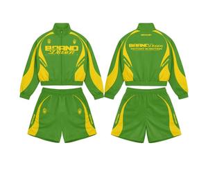 Ensemble sweat à capuche et short personnalisés OEM, effet délavé, vieilli et vintage, avec impression en relief, pour homme - Product Image 3