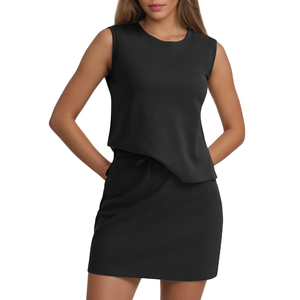 Conjunto Deportivo Ligero para Mujer, Camiseta sin Mangas y Pantalones Cortos para Pickleball, Conjunto Deportivo de Verano para Mujer, Camiseta sin Mangas y Pantalones Cortos - Product Image 1