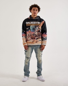 เสื้อฮู้ดสตรีทแวร์ประดับเพชรเทียมสำหรับผู้ชาย ผ้าเฟรนช์เทอร์รี่ พิมพ์ลายดีไซเนอร์ ซิปฮู้ดดี้ทรงโอเวอร์ไซส์ หนานุ่ม ลายพราง ซิปหน้า - Product Image 6