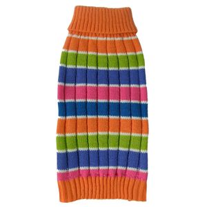 Tutti-Beauty Designer maglione per cani con cavo pesante arcobaleno a coste a collo alto vestiti per animali domestici - Product Image 1