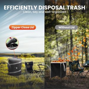 Cestino per Rifiuti Pop-Up Resistente con Divisorio Rimovibile, Contenitore Pieghevole per Campeggio, Lavanderia, Giardino e Esigenze di Stoccaggio Acqua - Product Image 3