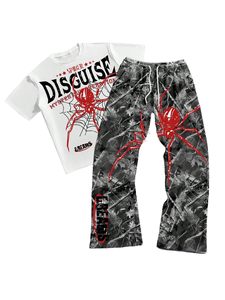 Conjunto de 2 Piezas para Hombre, Camiseta con Estampado Gráfico y Pantalones Deportivos con Cordón Ajustable, Ropa Urbana, OEM, Personalizado, al por Mayor - Product Image 5