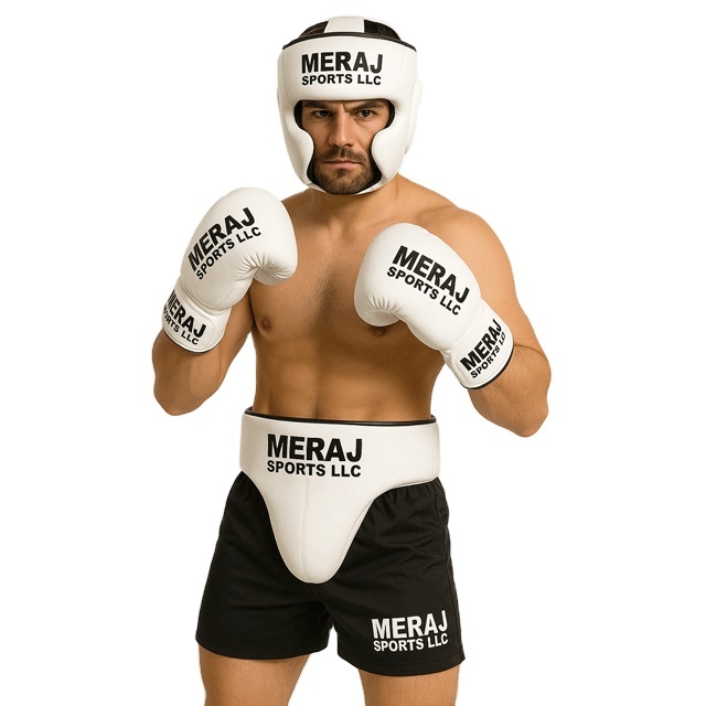 Power Punch Full boxing set gloves headgear head guard groin guard training