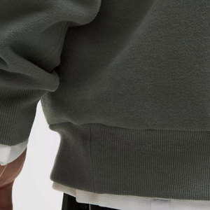 Sweat-shirt à capuche surdimensionné pour homme en molleton uni, décontracté, pour l'automne, manches classiques, avec poches, 100 % coton tricoté - Product Image 5