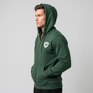 Sudadera con Capucha Verde para Hombre Dumela, con Cierre, de Algodón y Felpa, Informal, con Logotipo Frontal, Corte Regular, para Otoño - Product Image 3