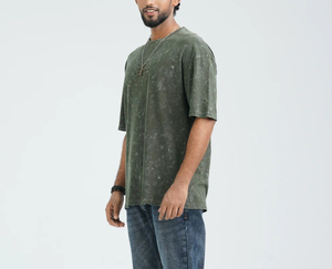 T-shirt Homme Oversize Personnalisé avec Logo OEM, Lavage Acide, 100% Coton 240 GSM, Impression Graphique Vintage, Respirant - Product Image 5
